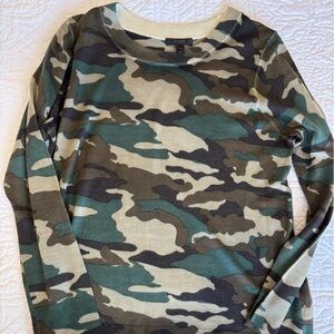 J. Crew camo crewneck sweater. Size L.